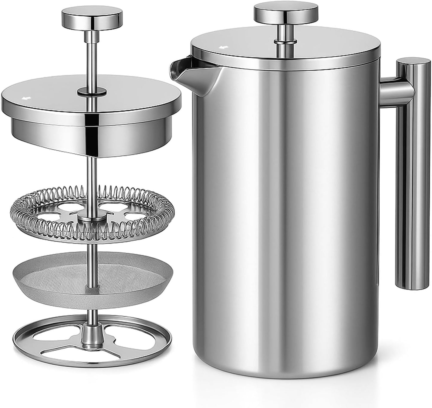 Stainless Steel Double Wall Cafetière - 8 Cup